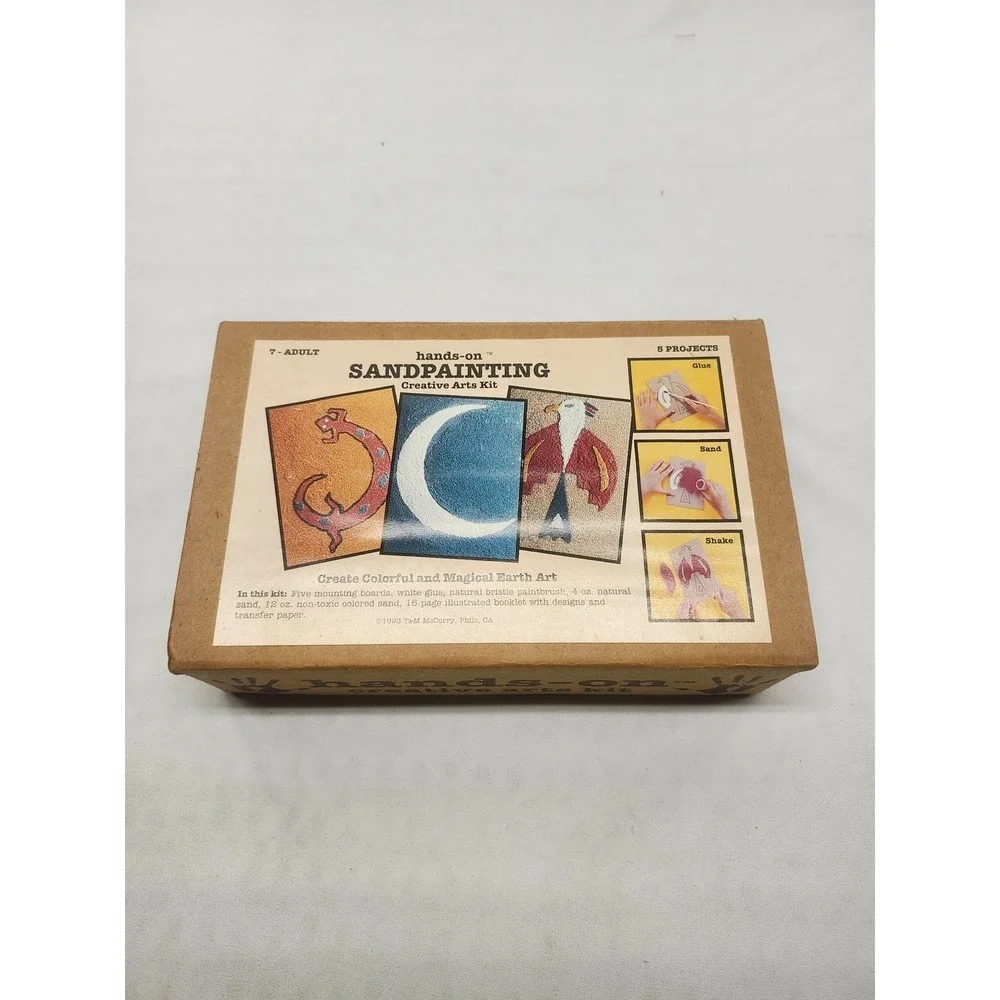 Vintage 1993 Hands-on Sandpainting Creative Arts Kit T&M McCurry Earth Art DIY